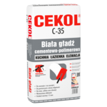 Gładź szpachlowa cementowo-polimerowa biała C-35 20 kg CEKOL