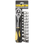 Klucz nasadowy 1/2", zestaw 11 sztuk TOPEX