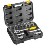 Klucz nasadowy 1/2", zestaw 21 sztuk TOPEX