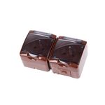 Gniazdo podwójne natynkowe IP44 z klapką dymną HydroLuxe brązowe