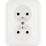 Gniazdo podwójne z uziemieniem CosmoLuxe białe