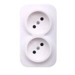 Gniazdo podwójne bez uziemienia Forix białe