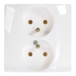 Gniazdo podwójne z uziemieniem Niloe Eco białe