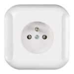 Gniazdo pojedyncze z uziemieniem Topaz białe