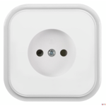 Gniazdo pojedyncze bez uziemienia Eco białe