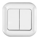 Wyłącznik dwuklawiszowy świecznikowy Topaz biały