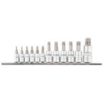 Bit Torx na nasadce 1/4, 3/8, 1/2", zestaw 12 sztuk TOPEX
