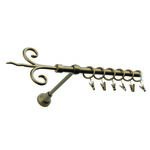 Karnisz pojedynczy motyw kuty Ø16, 200 cm stare złoto fantazja