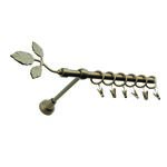 Karnisz pojedynczy motyw kuty Ø16, 200 cm stare złoto liść