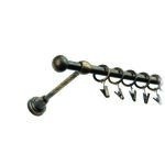 Karnisz pojedynczy motyw kuty Ø16, 240 cm czarno-złoty kulka