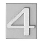 Cyfra "4" INV srebrna