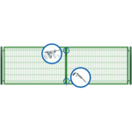 Brama dwuskrzydłowa 3D ocynk zielony 400 x 120 cm komplet Polbram