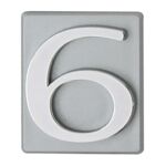 Cyfra "6" INV srebrna