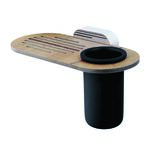 Mydelniczka z pojemnikiem na szczoteczki Bergen drewno/chrom