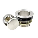 Korek klik-klak mosiężny do syfonu brodzikowego 1 1/2" z koszyczkiem, czyszczony z góry