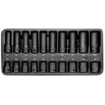 Nasadki udarowe 1/2", 10 - 24 mm, zestaw 20 sztuk wkładka NEO