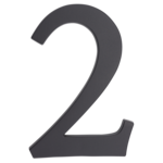 Cyfra aluminiowa "2" 190 mm grafit