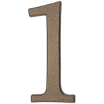 Cyfra aluminiowa "1" 190 mm złoty brąz