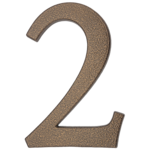 Cyfra aluminiowa "2" 190 mm złoty brąz