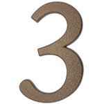 Cyfra aluminiowa "3" 190 mm złoty brąz