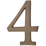Cyfra aluminiowa "4" 190 mm złoty brąz