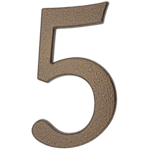 Cyfra aluminiowa "5" 190 mm złoty brąz