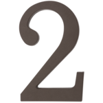 Cyfra plastikowa "2" brązowa 180 mm