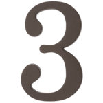 Cyfra plastikowa "3" brązowa 180 mm