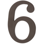 Cyfra plastikowa "6" brązowa 180 mm