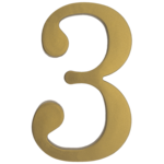 Cyfra plastikowa "3" złota 180 mm