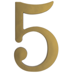 Cyfra plastikowa "5" złota 180 mm