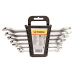 Klucz płaski dwustronny 6 - 17 mm, zestaw 6 sztuk TOPEX