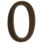 Cyfra "0" ZnAl brąz transparent 50 mm