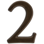 Cyfra "2" ZnAl brąz transparent 50 mm