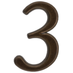 Cyfra "3" ZnAl brąz transparent 50 mm