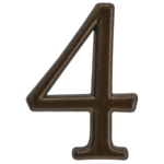 Cyfra "4" ZnAl brąz transparent 50 mm