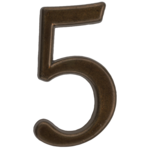 Cyfra "5" ZnAl brąz transparent 50 mm