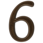 Cyfra "6/9" ZnAl brąz transparent 50 mm
