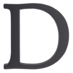 Litera aluminiowa "D" 105 mm grafit