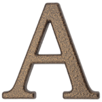 Litera aluminiowa "A" 105 mm złoty brąz