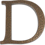 Litera aluminiowa "D" 105 mm złoty brąz