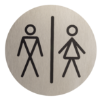 Oznaczenie WC męskie/damskie ANO 75 mm inox
