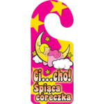 Oznaczenie "Cicho! Śpiąca córeczka" 8 x 19 zawieszka