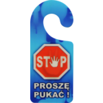 Oznaczenie "STOP! Proszę pukać" 8 x 19 zawieszka