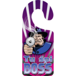 Oznaczenie "Tu śpi Boss" 8 x 19 zawieszka