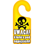 Oznaczenie "Uwaga Klamka pod napięciem!" 8 x 19 zawieszka
