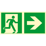 Oznaczenie "Kierunek do wyjścia drogi ewakuacyjnej w prawo" 15 x 30
