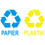 Oznaczenie "Papier i Plastik" 15 x 15 kpl.