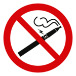 Oznaczenie "Zakaz palenie papierosów elektronicznych" 15 x 15 folia nieświecąca