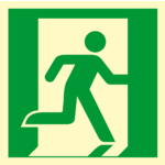 Oznaczenie "Drzwi ewakuacyjne w prawo" 15 x 15